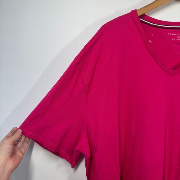 Tommy Hilfiger Shirt Men XXXL Pink Nantucket Short Sleeve 100% Cotton Minimal - Picture 3 of 7